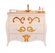 Тумба под раковину Marsan Arlette 900 МДФ белый/золото Arlette900goldr