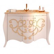 Тумба под раковину Marsan Bernarde 1200 МДФ белый/золото Bernarde1200goldk