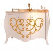 Тумба под раковину Marsan Bernarde 1200 МДФ белый/золото Bernarde1200goldr