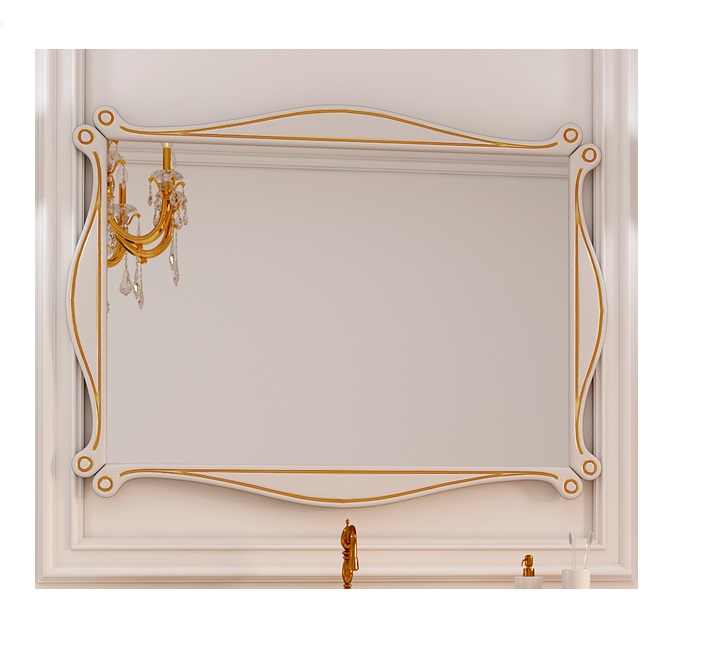 Дзеркало для ванної Marsan Bernarde 88х118 білий/золото Bernarde88х118gold