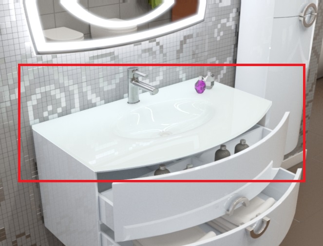 Раковина для ванної Marsan Beatrice 900 врізна акриловий камінь матовий Beatrice900акрил