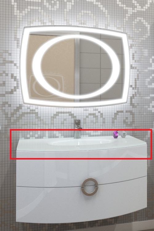 Столешница Marsan Beatrice 900 акриловый камень матовый с раковиной Элис глянец Beatrice900Элис