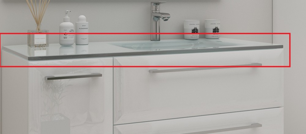 Раковина для ванної Marsan Квадро 1050 ліва/права врізна скло Квадро1050LR