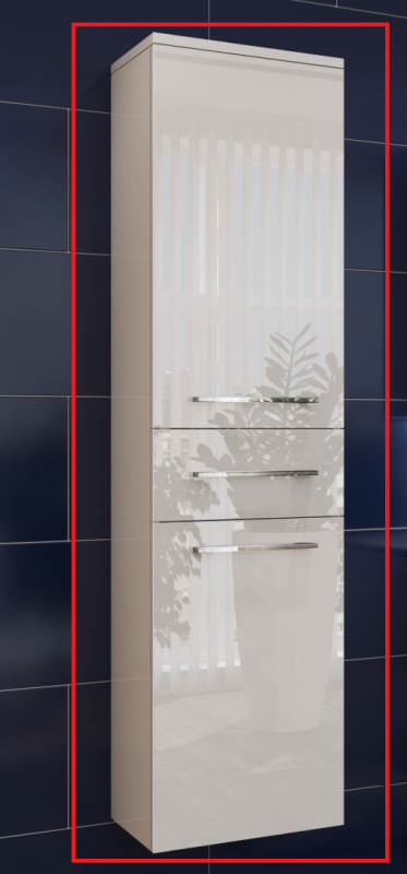 Пенал для ванної Marsan Felix 160х35х35 правий / лівий з кошиком МДФ білий Felix1-160х35x35белий