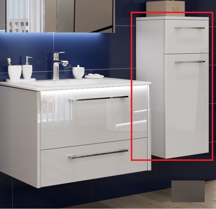 Пенал для ванной Marsan Felix 95x35x35 с корзиной МДФ графит Felix1-95x35x35графит