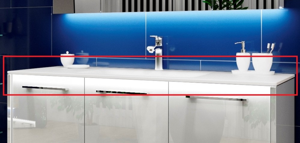 Раковина для ванной Marsan Квадро 1300 врезная стекло прозрачный Квадро1300стекло