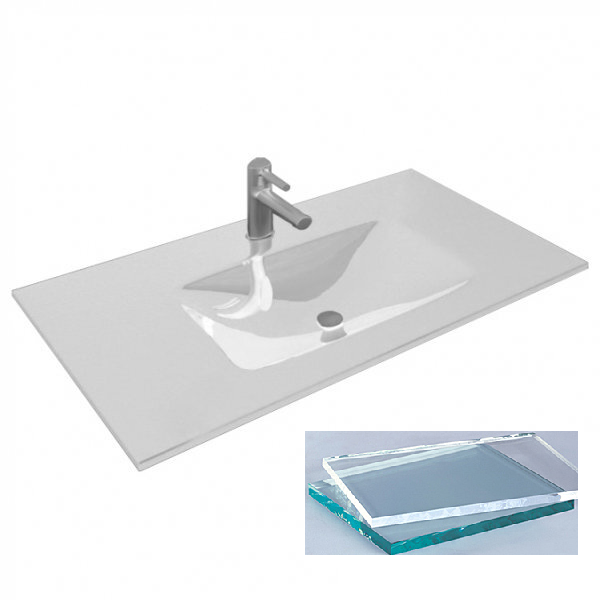 Раковина для ванной Marsan Квадро 700 врезная стекло прозрачный Квадро700стекло