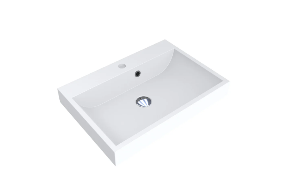Раковина для ванної Miraggio Varna 600 врізна з отвором під змішувач білий матовий 0000255