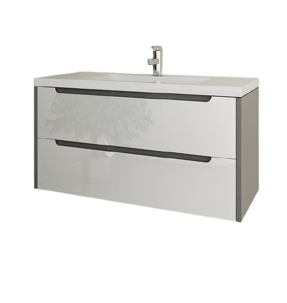 Тумба под раковину Marsan Louise 800 МДФ белый/графит Louise800w/g
