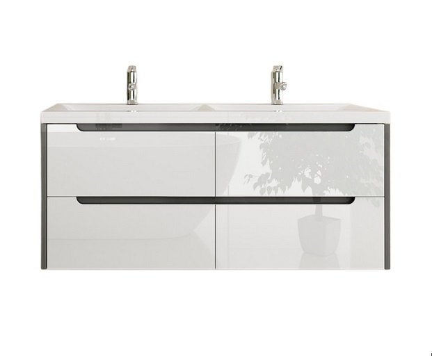 Тумба під раковину Marsan Louise 1200 МДФ білий/графіт Louise1200w/g