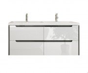 Тумба под раковину Marsan Louise 1200 МДФ белый/графит Louise1200w/g