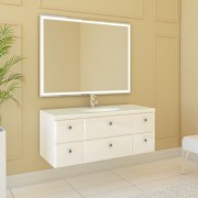 Раковина для ванной Marsan Элис врезная для тумбы 1200 акриловый камень белый матовый ЭЛИС1200АКРИЛ