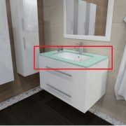 Раковина для ванної Marsan Квадро 750 врізна скло Квадро750стекло