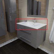 Столешница Marsan 900 искусственный камень матовый с раковиной Квадро глянец Marsan900Квадро-1