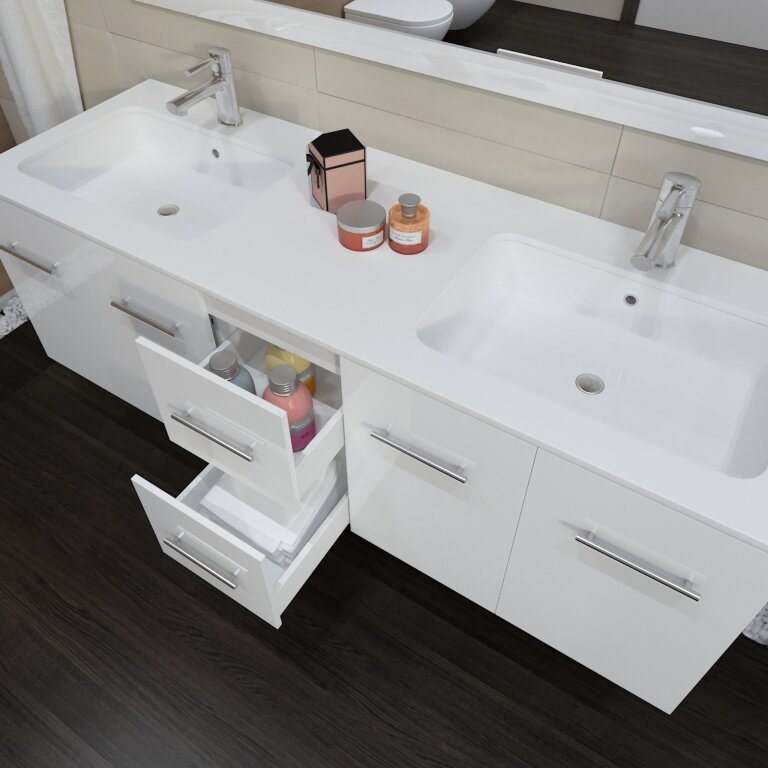 Тумба под раковину Marsan Gabrielle-2 1500 МДФ белый Gabrielle-21500белый