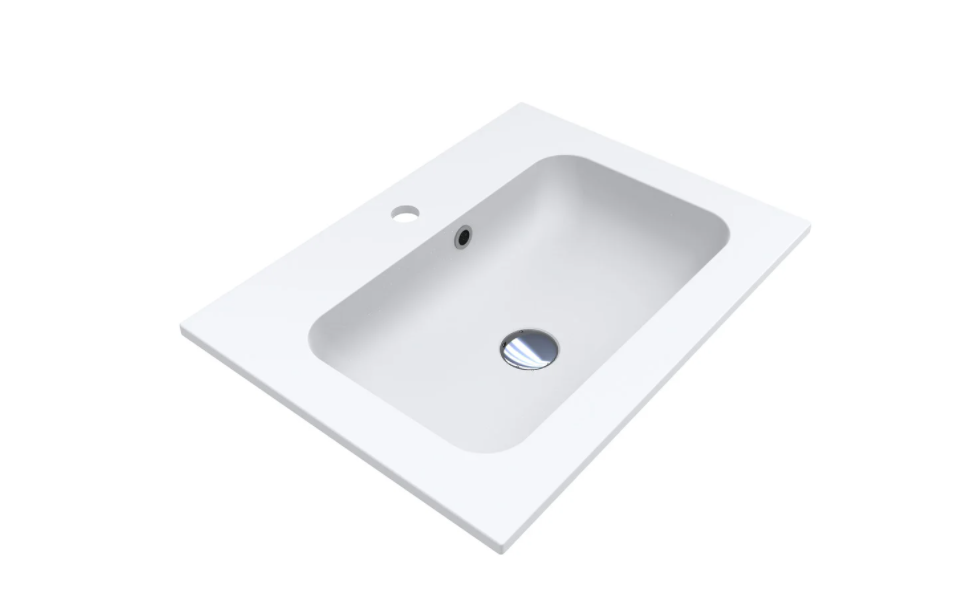 Раковина для ванної Miraggio Della 600 врізна з отвором під змішувач білий матовий 0000177