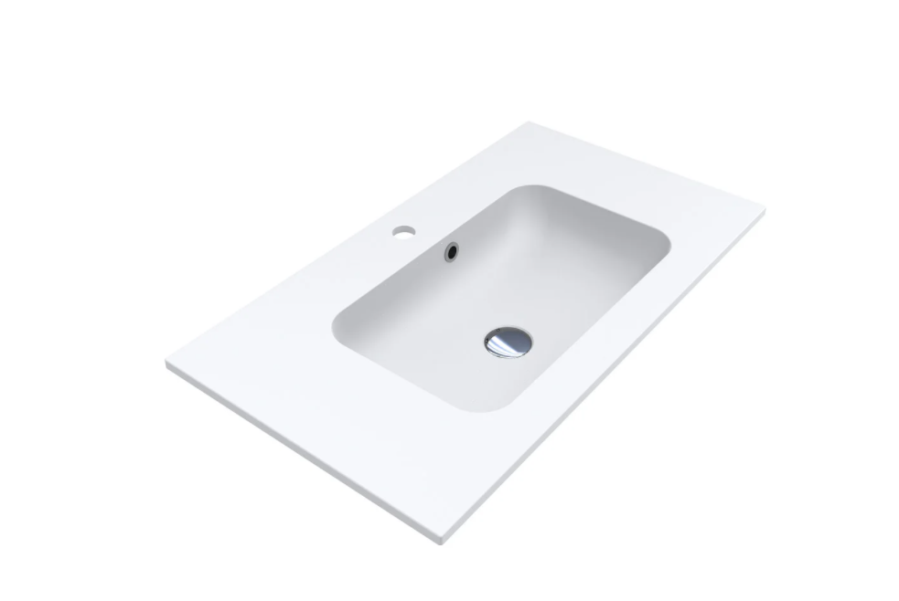 Раковина для ванной Miraggio Della 800 врезная с отверстием под смеситель белый матовый 0000181