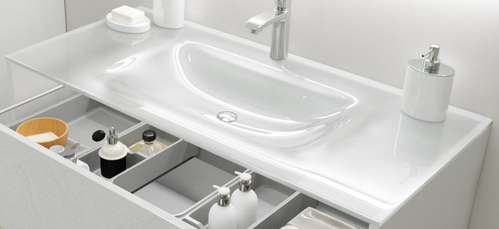 Раковина для тумбы Marsan Квадро 1050 акриловый камень Квадро1050акрил