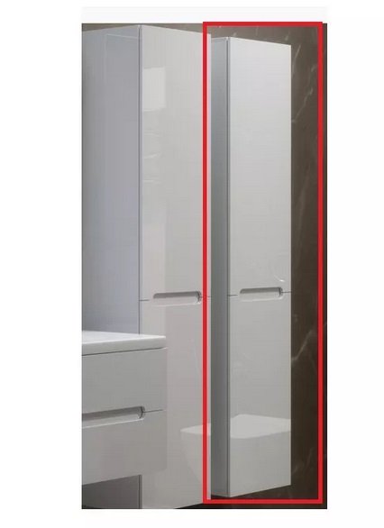 Пенал для ванної Marsan Modeste 35х160 см з кошиком МДФ білий Modeste35х160white-k