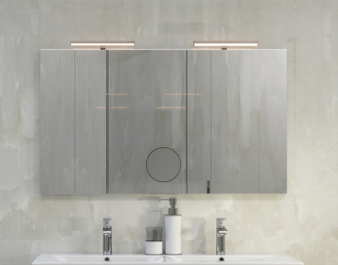 Дзеркало для ванної Marsan Modeste 70х120 см зі світильником і косметичним дзеркалом Modeste70х120