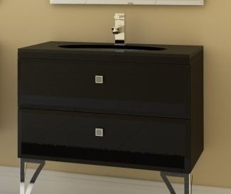 Тумба под раковину Marsan Shantal 900 МДФ черный глянец SHANTAL900черный