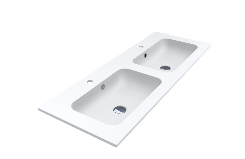 Раковина для ванной Miraggio Della 1200-2 врезная с отверстием под смеситель белый матовый 0000173