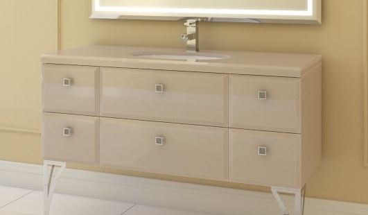 Тумба під раковину Marsan Shantal 1200 МДФ капучино глянець SHANTAL1200капучино