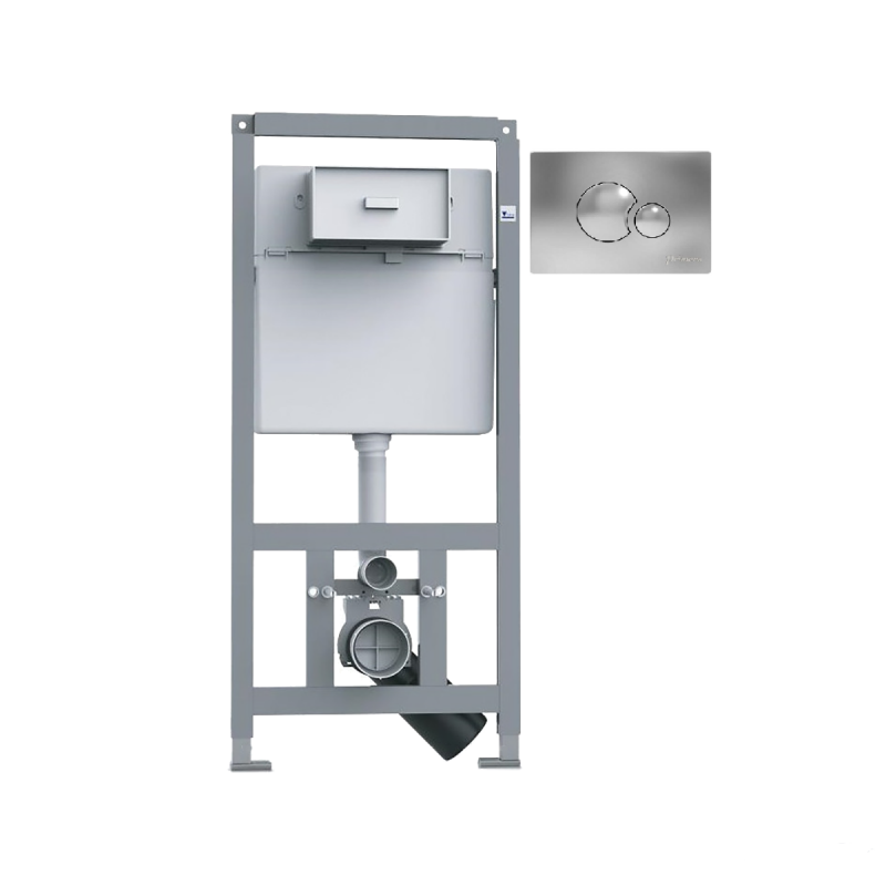 Система інсталяції для унітазу Primera 4-в-1 з клавішею змиву сірий 16.65.90