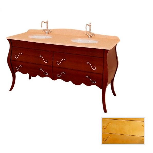 Тумба под раковину Marsan Dianne 1600 дерево/МДФ античное золото Dianne1600gold