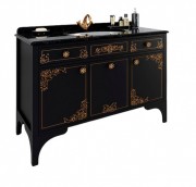Тумба под раковину Marsan Jacqueline 1200 дерево/МДФ черный/золото Jacqueline1200blackg
