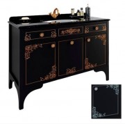 Тумба под раковину Marsan Jacqueline 1200 дерево/МДФ черный/серебро Jacqueline1200blacks