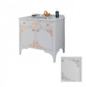 Тумба под раковину Marsan Jacqueline 900 дерево/МДФ белый/серебро Jacqueline900whites