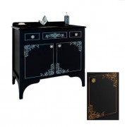 Тумба під раковину Marsan Jacqueline 900 дерево/МДФ чорний/золото Jacqueline900blackg