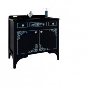 Тумба під раковину Marsan Jacqueline 900 дерево/МДФ чорний/срібло Jacqueline900blacks