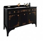Тумба под раковину Marsan Jacqueline 1200 дерево/МДФ черный/золото Jacqueline1200blackg