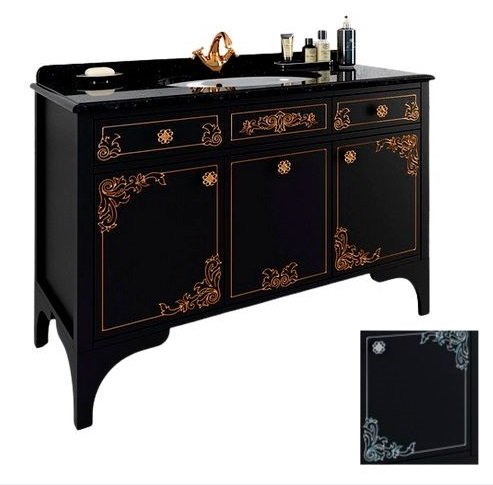 Тумба під раковину Marsan Jacqueline 1200 дерево/МДФ чорний/срібло Jacqueline1200blacks