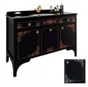 Тумба под раковину Marsan Jacqueline 1200 дерево/МДФ черный/серебро Jacqueline1200blacks