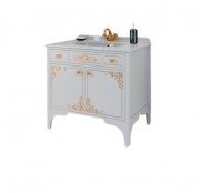 Тумба под раковину Marsan Jacqueline 900 дерево/МДФ белый/золото Jacqueline900whiteg