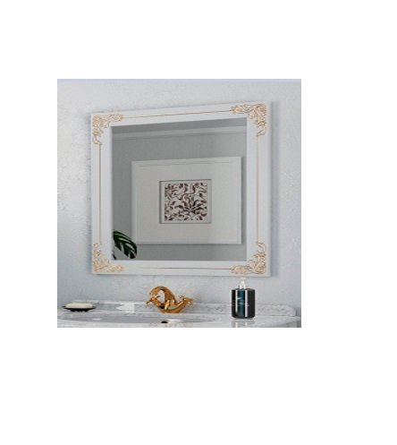 Зеркало для ванной Marsan Jacqueline 90х110 см белый/золото Jacqueline90х110whiteg