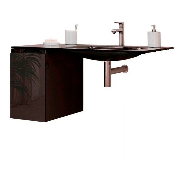 Консоль для раковины Marsan Nikolet 100х50 МДФ графит/столешница акриловый камень Nikolet2-100х50graphite