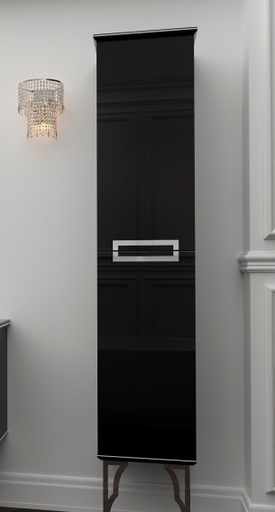 Пенал для ванной Marsan Sabrine 42х170 см МДФ черный/серебро SABRINEчерный/серебро