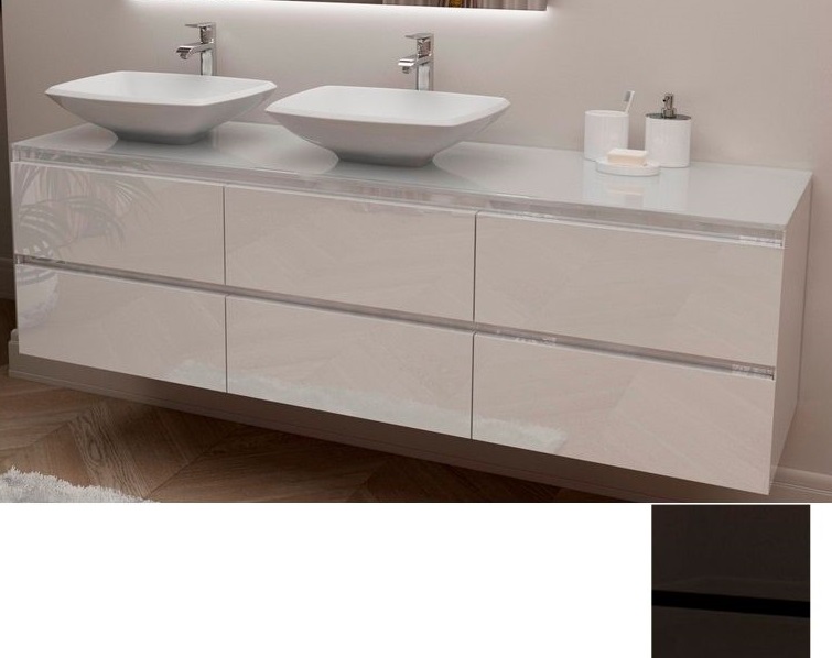 Тумба под раковину Marsan Nikolet 1800 МДФ графит Nikolet1800graphite