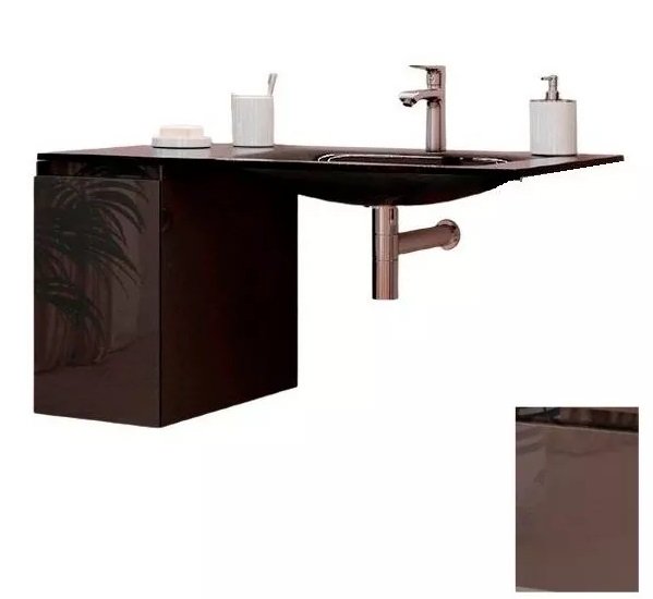 Консоль c раковиною Marsan Nikolet 110х50 МДФ бісмарк/раковина акриловий камінь Nikolet2-110х50bismarck