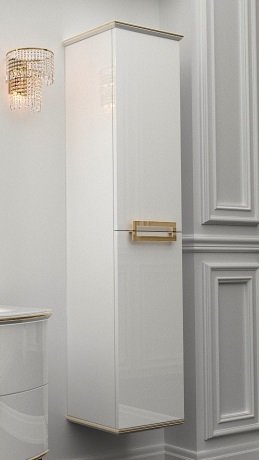 Пенал для ванной Marsan Sabrine 42х170 см МДФ белый/золото SABRINEбелый/золото