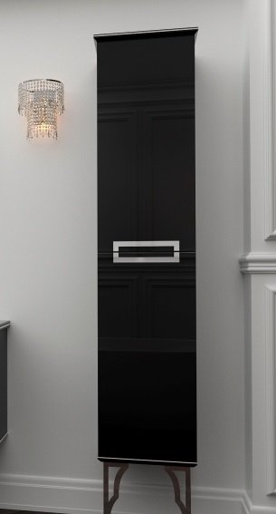 Пенал для ванної Marsan Sabrine 42х170 см МДФ чорний/срібло SABRINEчерный/серебро