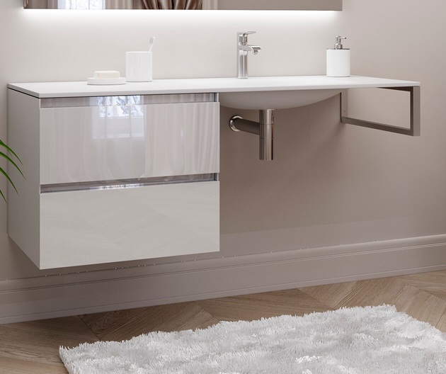 Консоль c раковиною Marsan Nikolet 120х50 МДФ білий/скляна раковина Nikolet3-120х50white