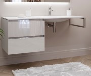 Консоль c раковиной Marsan Nikolet 120х50 МДФ белый/стеклянная раковина Nikolet3-120х50white