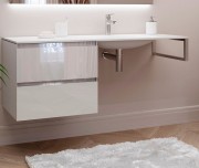 Консоль с раковиной Marsan Nikolet 130х50 МДФ белый/раковина акриловый камень Nikolet4-130х50white