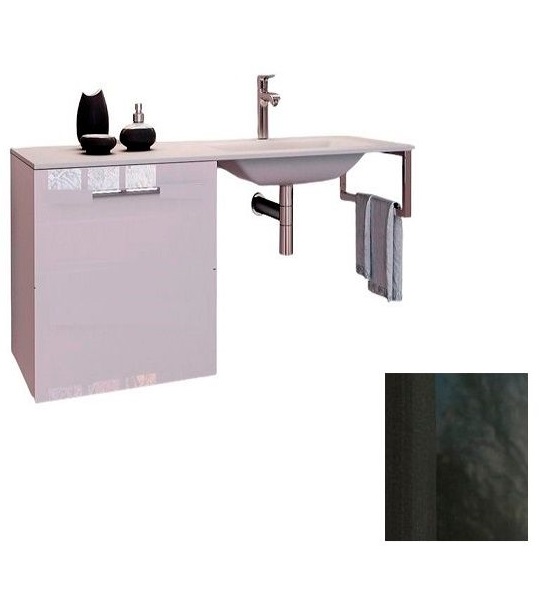 Консоль с раковиной Marsan Oscar 110х50 МДФ черный/стеклянная раковина Oscar110х50black