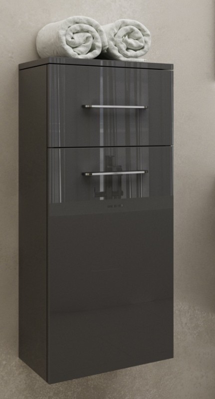 Пенал для ванної Marsan Regine 900х350х350 см МДФ лівий/правий графіт глянець REGINE90Х35графит